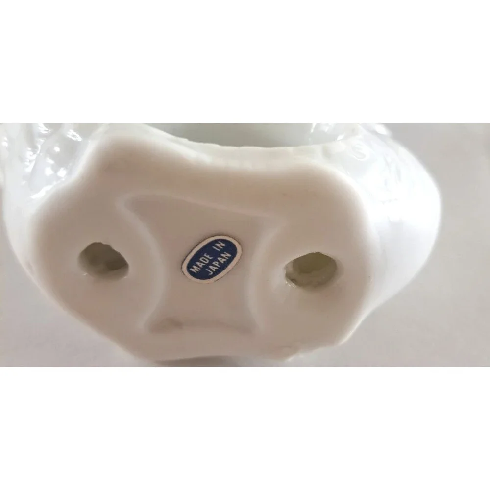 Vintage Duck Napkin Rings White Ceramic Geese Set of 4 Retro Kitsch Japan